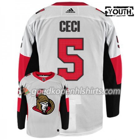 Ottawa Senators CODY CECI 5 Adidas Wit Authentic Shirt - Kinderen